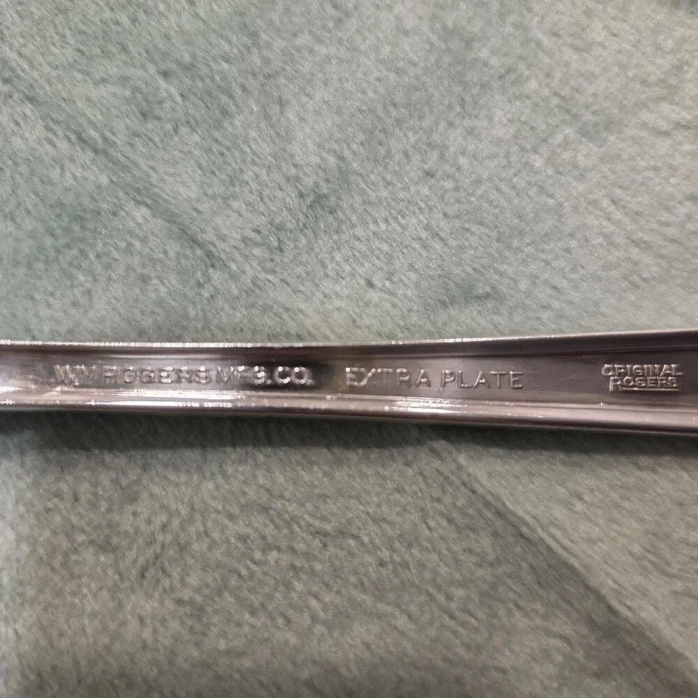 Vintage Wm Rogers Extra Plate Serving Spoon & Serving Fork Triumph Pattern 1941